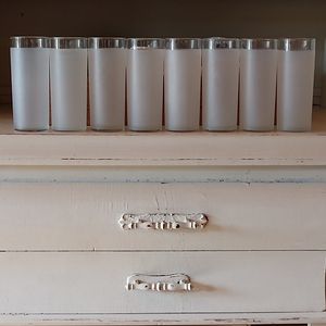 Vintage Libbey White Frosted Glasses